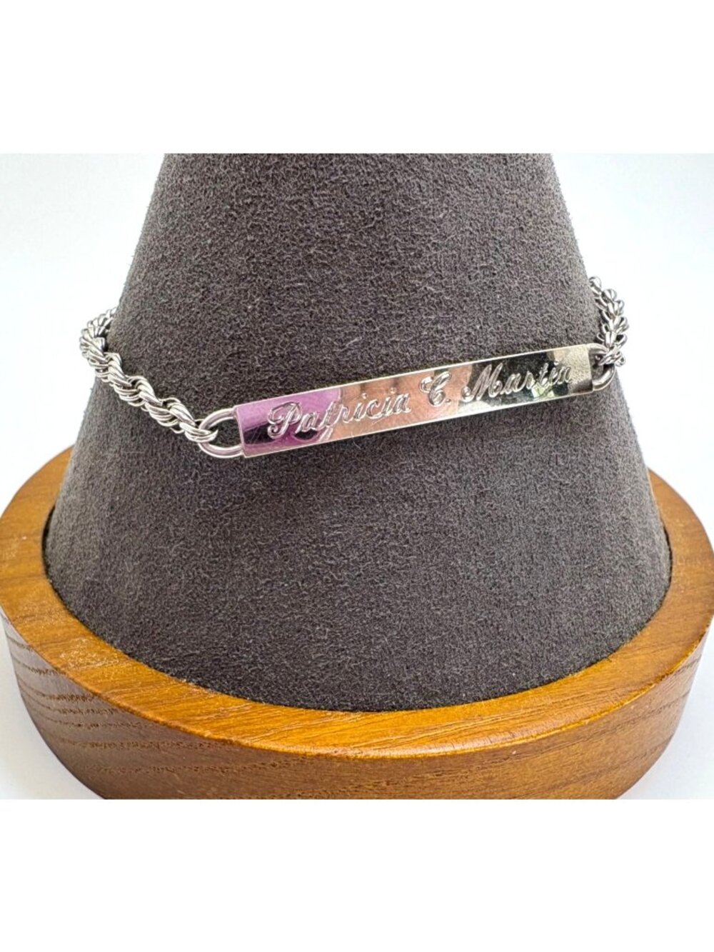 Kestenmade Sterling Silver 925 I.D. Bracelet Rope Chain Engraved Name 7.5' L